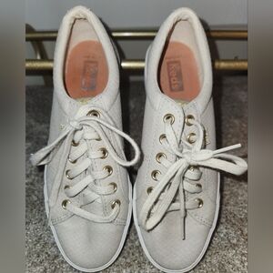 Keds Jump Kick Duo Taupe Vegan Soft Buck Leather Sneakers